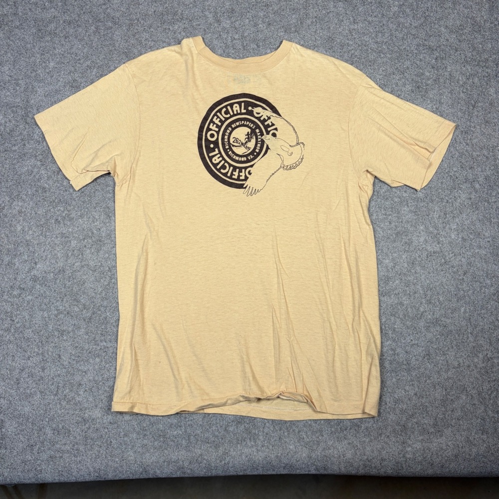 Vintage Hanes Richmond Newspapers Marathon‎ T-Shirt Mens Large Tan Single Stitch